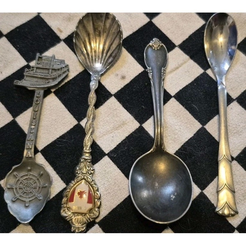 Vintage Rogers Silverplate & Souvenir‎ Spoon Lot Canada Louisiana